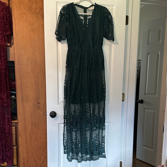 Dark Green Maxi Dress - Picture 1 of 4